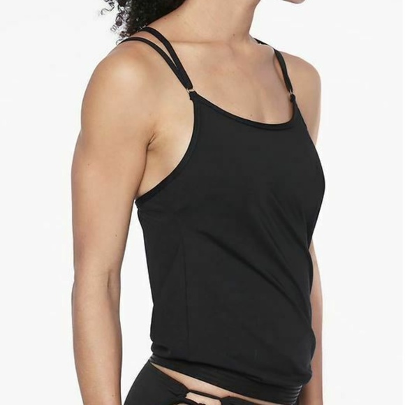 Athleta Cross Back Tankini Swim Top Black 32B/C - Picture 1 of 6